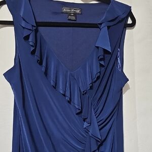 Jessica Howard Navy Ruffle Midi Dress